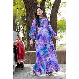 SARINKU Nida Fabric Gown for Women Stylish Western Gown Long Dress view 2