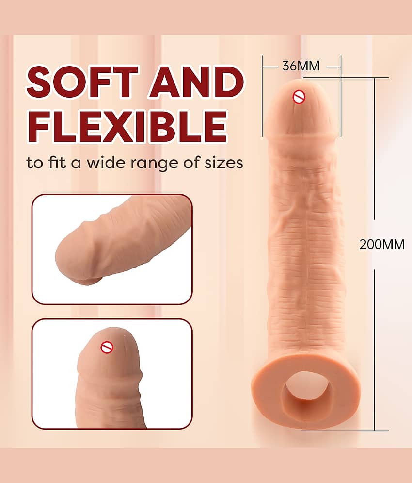 KAMAHOUSE 8.75 INCH 2 HOLE JUMBO EXTEDER CONDOOM PENIS SLEEVE FOR MEN