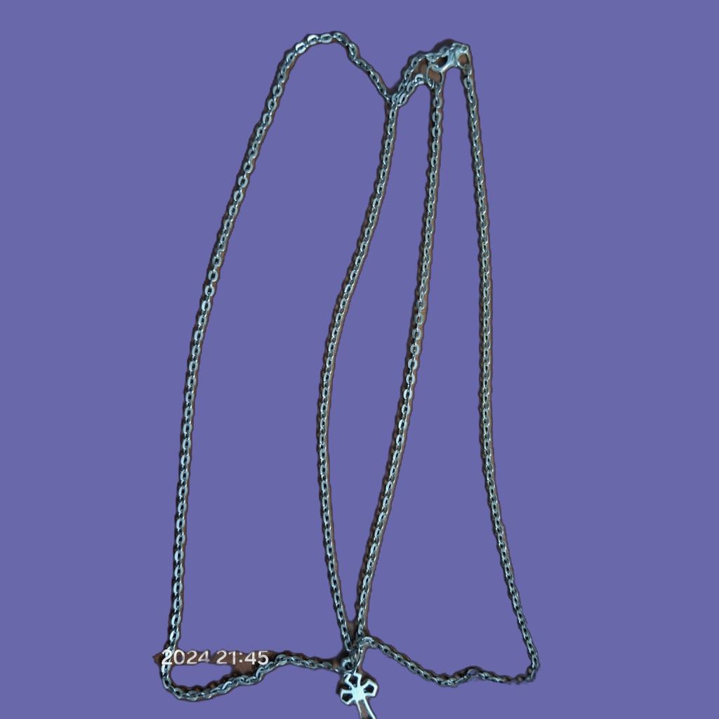 Stainless Steel Cross Pendant Necklace view 2