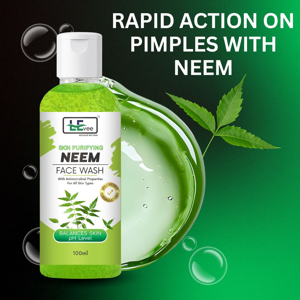 LEvee Skin Purifying Neem Face Wash for Men & Women | pH Balanced Cleanser for Acne & Pimple Control | Soap-Free Formula with Natural Neem & Aloevera | For All Skin Types | 200ml view 2