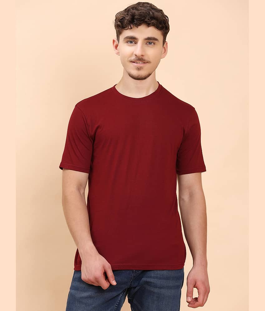 ENCIGER Men 100% Cotton Regular Fit Solid T-Shirt ( black )