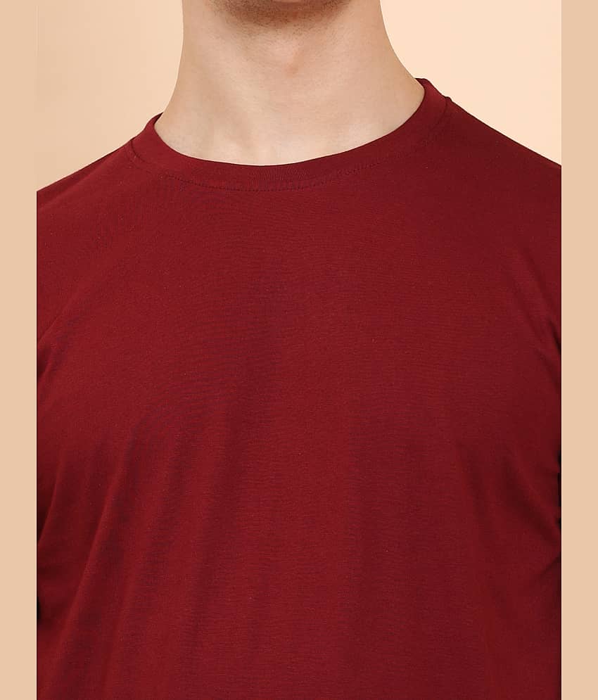ENCIGER Men 100% Cotton Regular Fit Solid T-Shirt ( black ) view 2