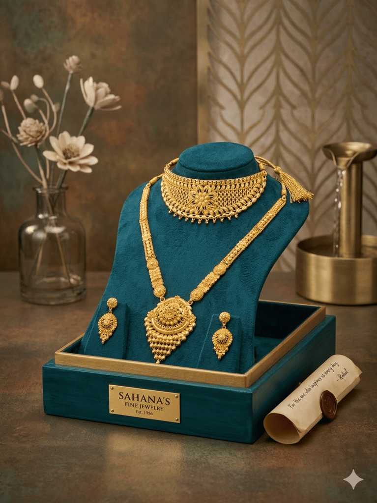 Traditional Indian Bridal Gold Necklace Combo Set