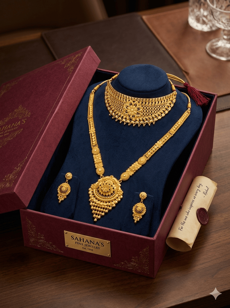 Traditional Indian Bridal Gold Necklace Combo Set view 2