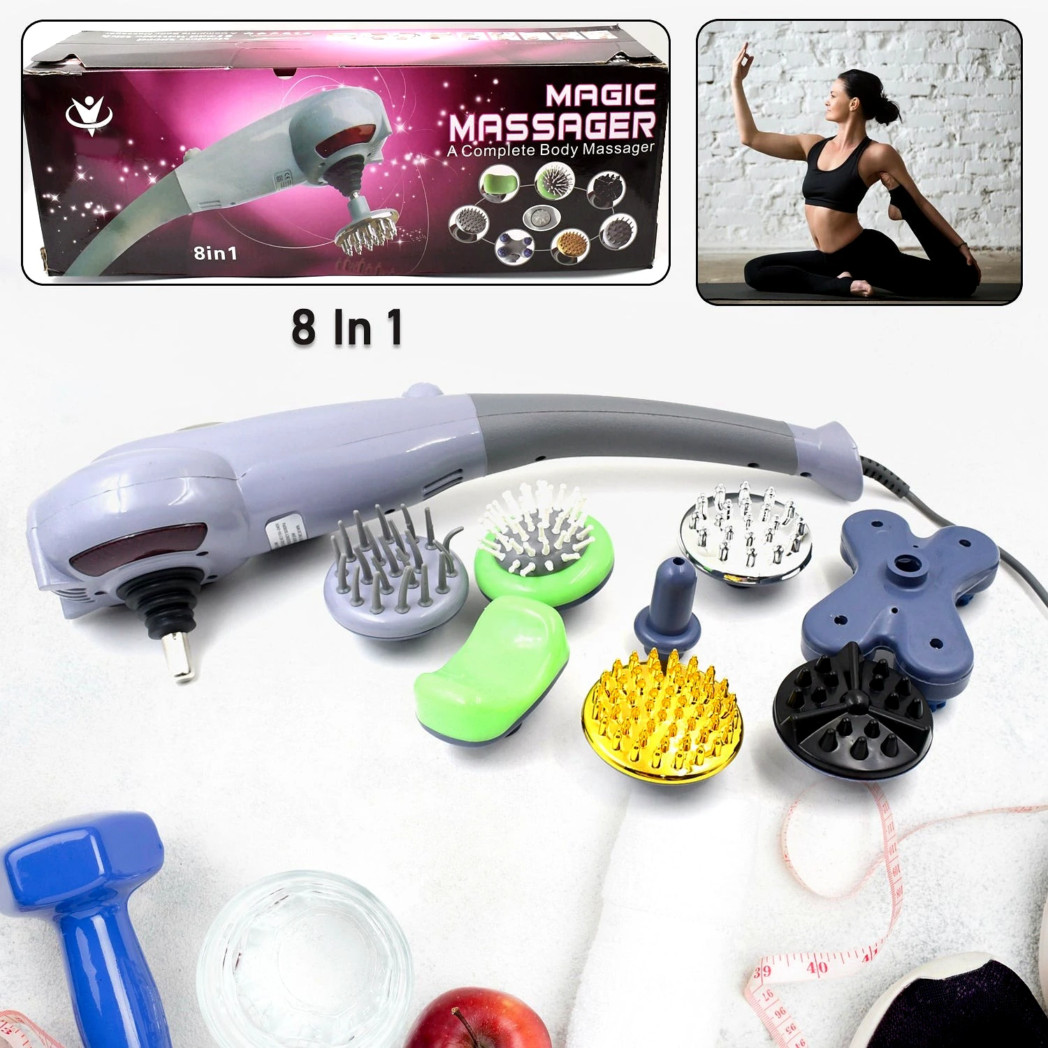 Electric 8-In-1 Full Body Massager with Acupuncture Points Stimulation and Vibration Massage by Ruhi Import Store