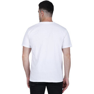Life Dream Mens White Badge Cotton Blend Round Neck T-Shirt view 2