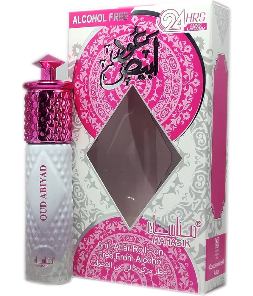 MANASIK OUD ABIYAD Concentrated Attar Roll On 6ml .