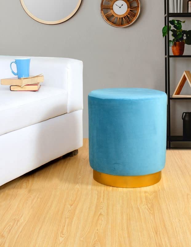 ShadowKart Ottoman Pouffes Sitting Stool for Living Room Furniture Wooden Footstools Puff Mudda Footrest Pouff for Office Home Decor, Combo view 2