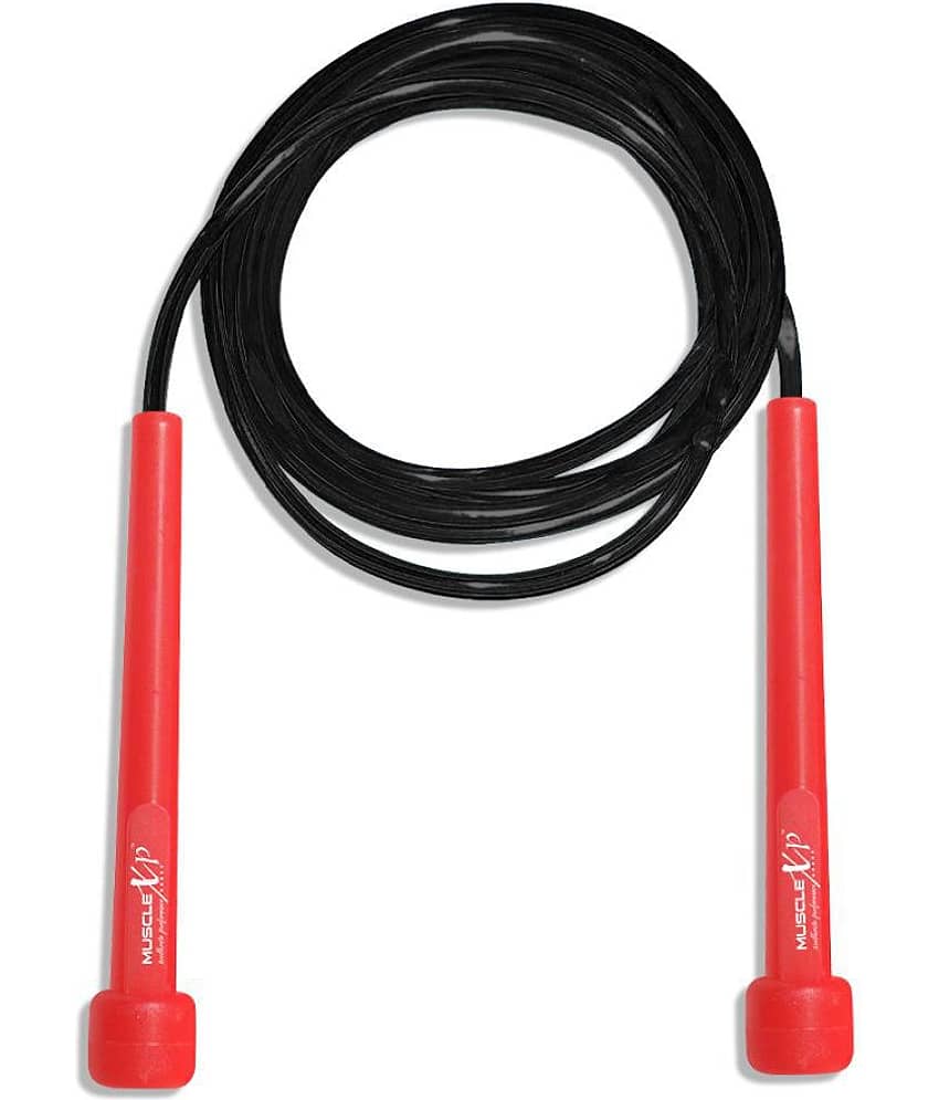 MuscleXP Skipping Rope (Jumping Rope) for Men, Women & Children, Tangle Free Jumping Rope for Kids (Red / Black) view 2