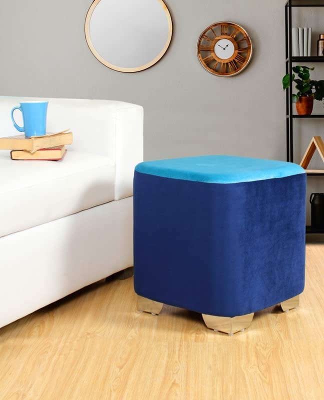 ShadowKart Ottoman Pouffes Sitting Stool for Living Room Furniture Wooden Footstools Puff Mudda Footrest Pouff for Office Home Decor, Combo view 2