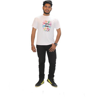 Kaku Fancy Dresses Let's Play Printed Half Sleeves Round Neck Holi T-Shirt Multicolor view 2