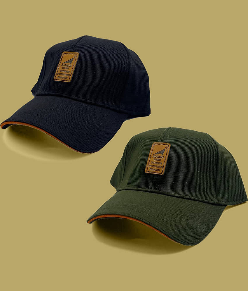 Bolax Pack of 2 Cotton Blend Men's Cap ( Green )
