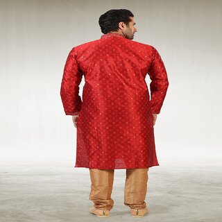 Raivat Ethnic Maroon Colour Jacquard Silk Brocade Kurta Pajama 1032 view 2