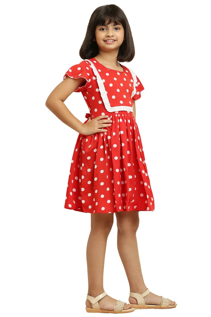 Pretty Elegant Red & Blue Pair Frock & Dress For Girls. view 2