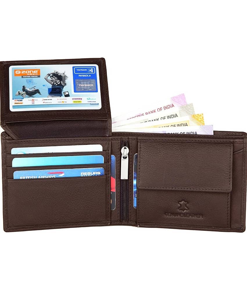 HIDEFLIX Leather Solid Men's Regular Wallet With 6 Slots For Card ( Brown , Pack of 1 ) view 2