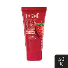 Lakme Blush & Glow Face Wash - With Vitamin C, Makes Skin Even Toned, Strawberry Blast, 50 G