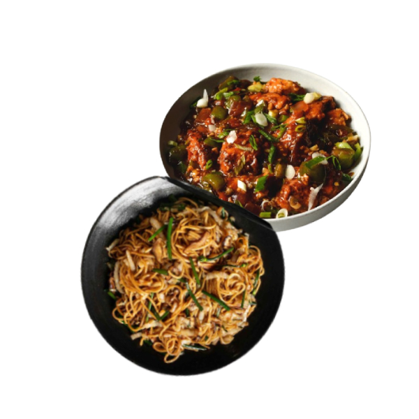 Chilli Chicken Gravy With Noodles Meal