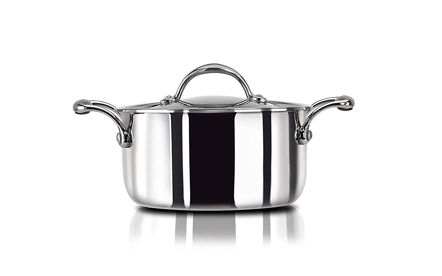 Stahl Artisan Triply Stainless Steel Casserole with Lid | Premium Induction-Friendly Cook & Serve Casserole (Size - 16cm-1.4ltr) by Mahavir Home Store