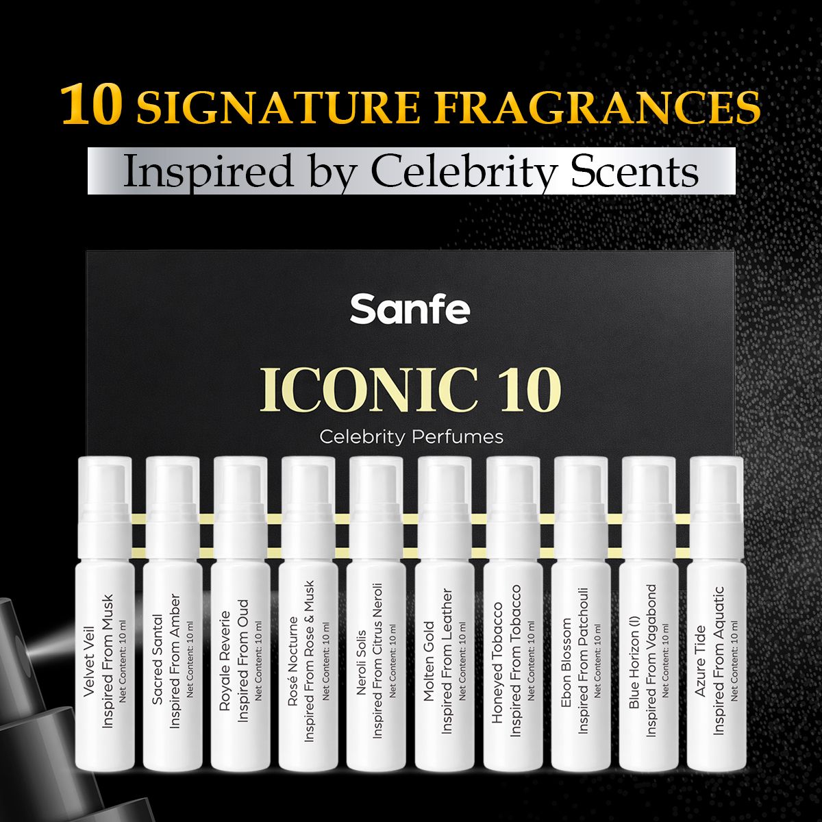 Sanfe Iconic 10 Celebrity Perfume Set - 10x10ml