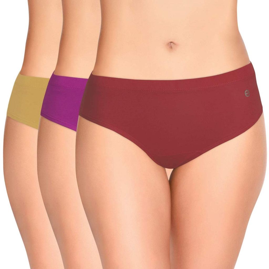 Enamor Women's CR17 Hipster Plain Panties Pack of 3 view 2
