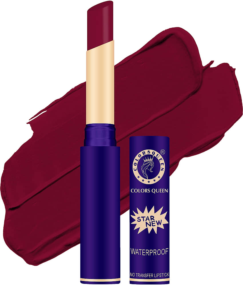 Colors Queen Queen Lips Matte Lipstick Waterproof with Smooth Application Grape Wine (Shade - 847)