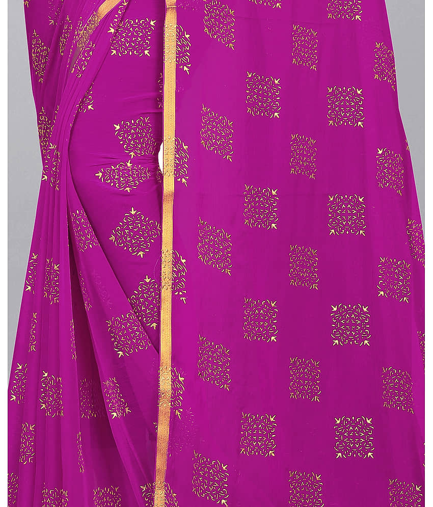 Rhey Chiffon Printed Saree With Unstitched Blouse Piece ( White ) view 2
