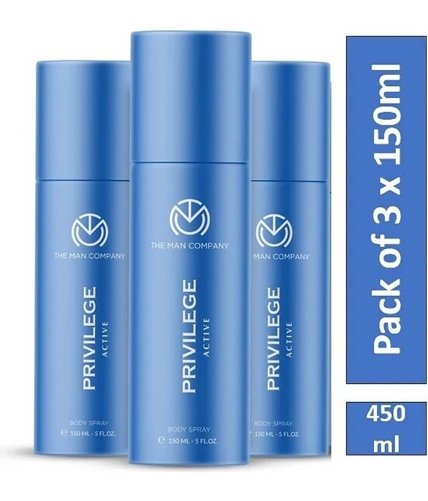 The Man Company Privilege Active Deo Combo Pack of 3 Deodorant Spray for Men 150 ml ( Pack of 3 )