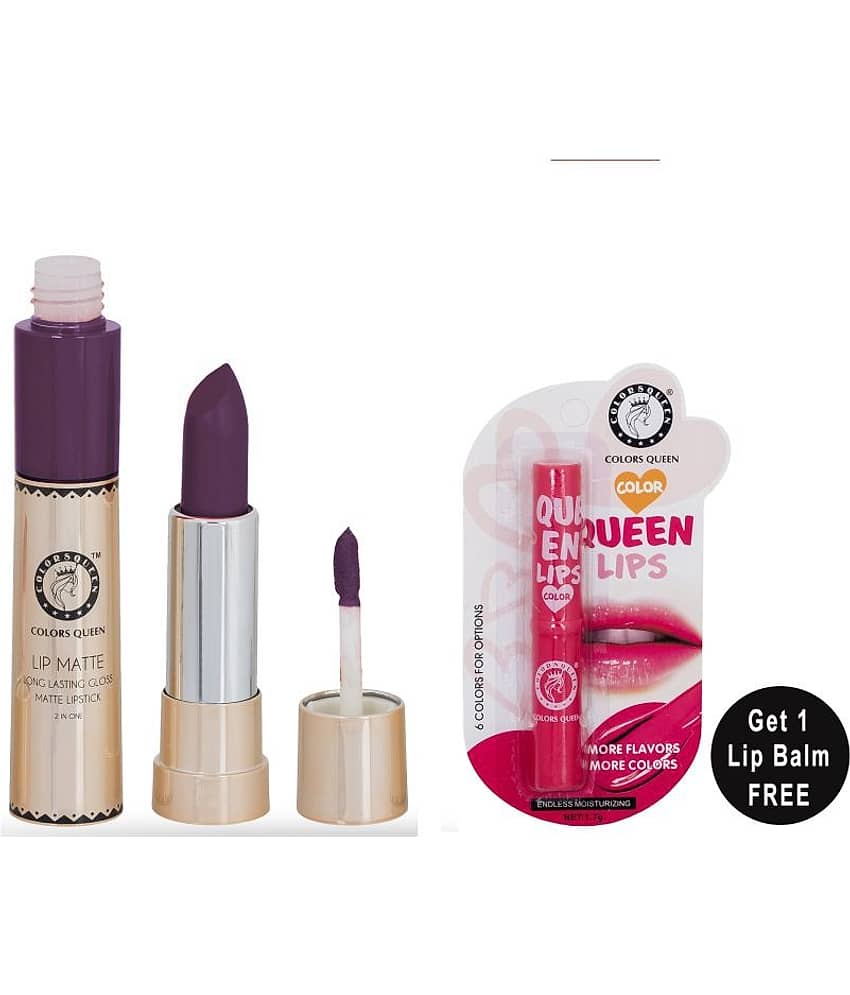 Colors Queen 2 in 1 Matte Finish Water Proof Lipstick Maroonn (Shade - 04)