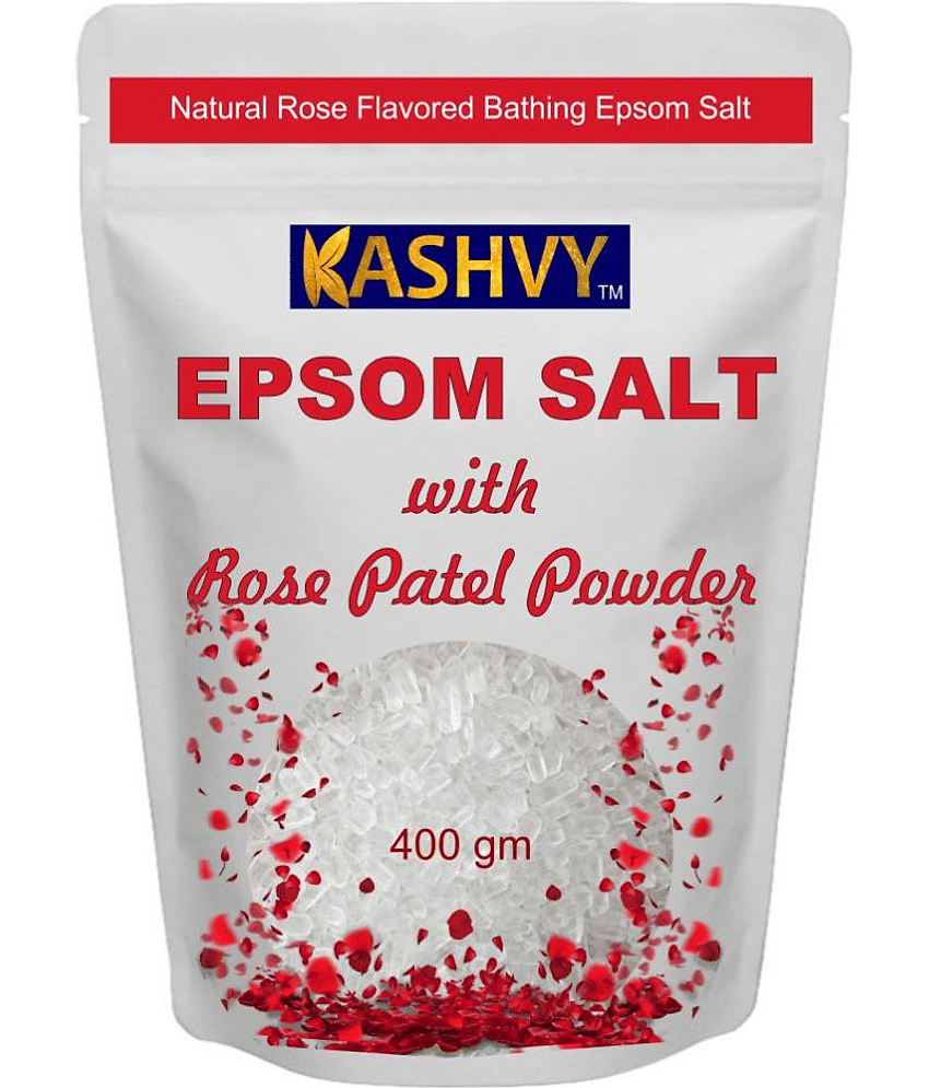 Kashvy Epsom Salt Fine Rose Petal 400 gm Pack of 2