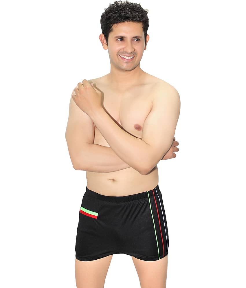 Goodluck Black Cotton Lycra Swimsuit view 2
