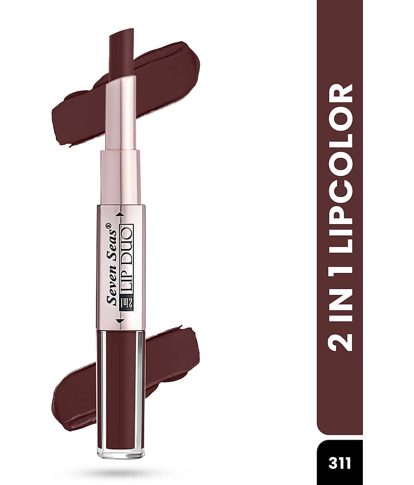 Seven Seas 2in1 Full Coverage Comfortable Lipstick + Liquid Lipstick (Medium Carmine)
