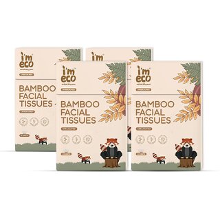 IMECO Bamboo Pocket Tissues (2 Ply 10 Pulls x Pack of 4), Ultra Soft Facial Tissue