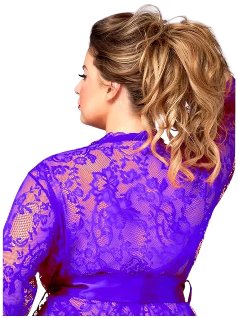 Women Plus Size Sleepwear Set Sexy Lingerie Transparent Lace Exotic Babydoll Underwear Sleepwear Comfortable Gown M-7XL view 2
