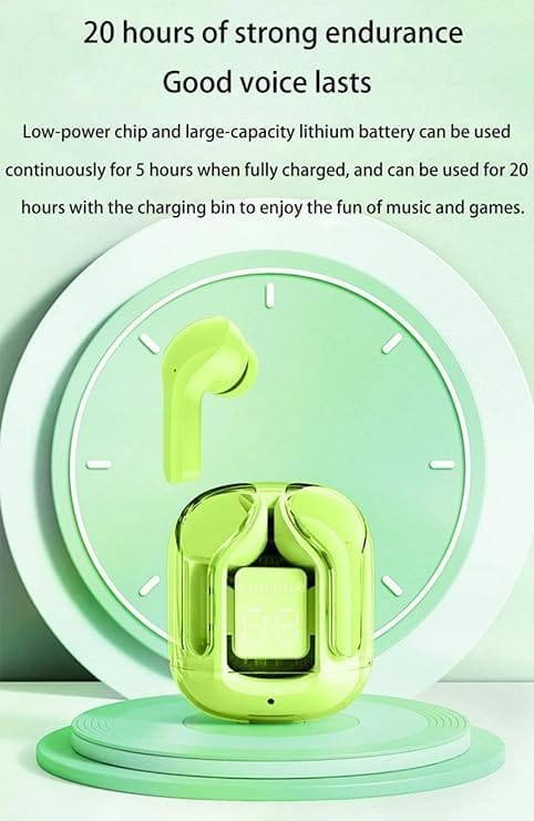 Wireless Earbuds with LED Display Case – Noise Cancelling, Touch Control, Long Battery Life, Bluetooth 5.3 Earphones ( Multi Color )