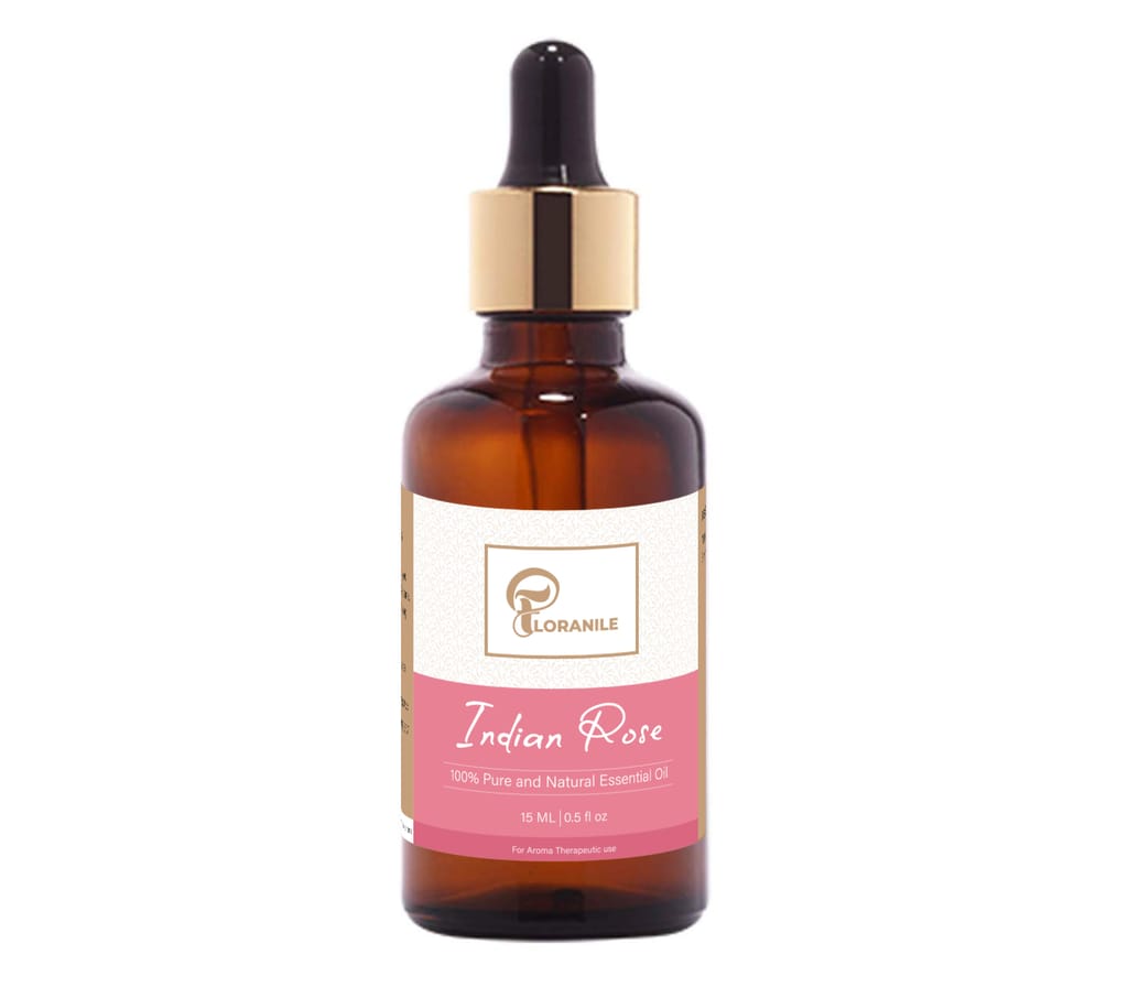 Floranile Luxurious Indian Rose Essential Oil 15ml, 100% Pure, Natural Fragrance, Therapeutic Grade Aromatherapy, Delicate Scent for Relaxation,Pure & Natural