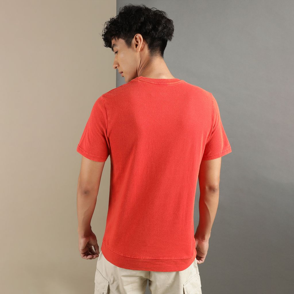 Ftx Men Solid Round Neck Kangaroo Pocket Half Sleeve Tshirt view 2