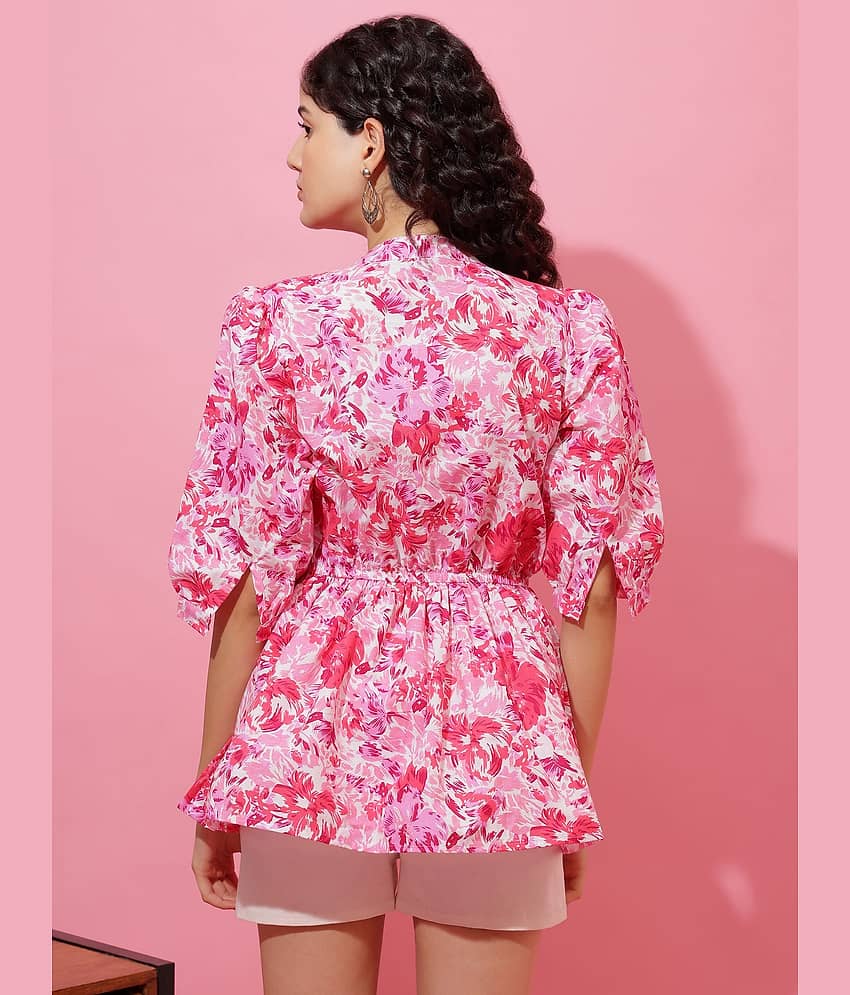 Sheetal associates Women's Cotton Peplum Top ( Pink ) view 2