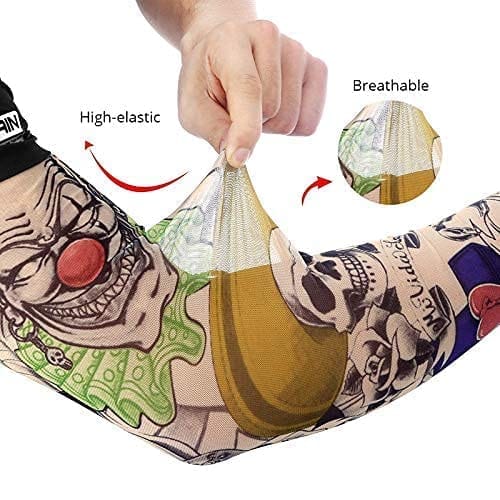 CHINTELS Arm Tattoos Sleeve For Men & Women Sun UV Cool Protection-Stretchable Nylon Arm Warmer (Multicolor) Pack of ANY 3 view 2