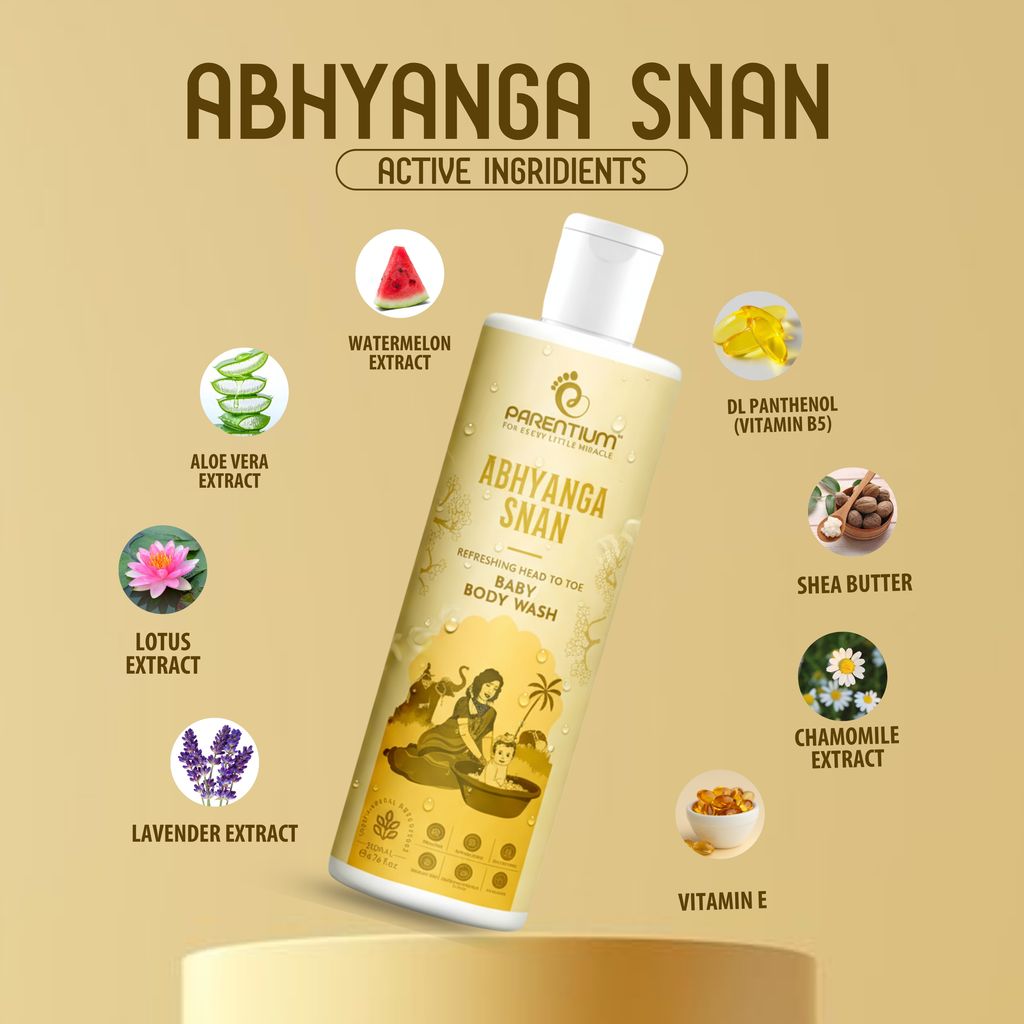 PARENTIUM Refreshing Head to Toe Baby Body Wash for Soft & Nourished Skin | With Shea Butter,AloeVera,Chamomile,Watermelon & Lotus Seed Extract | Tear-Free,Paraben-Free,Dermatologically Tested– 200ml view 2