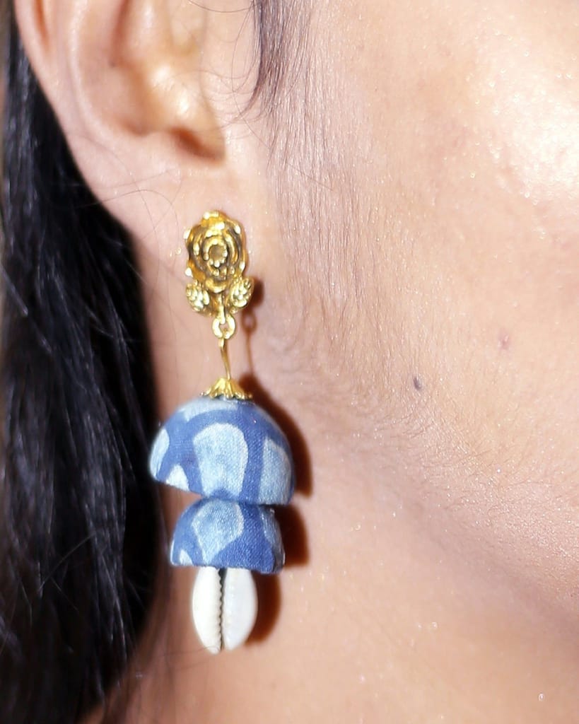 Rose Indigo Handcrafted Classy Jhumka Earrings view 2