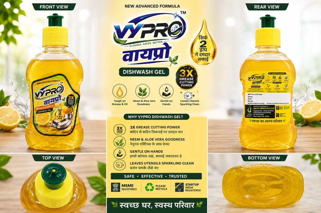 VYPRO Advanced Dishwash Gel with Neem, Aloe Vera & Lime view 2