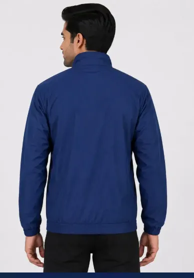 Dark Blue Unisex Light Weight Wind Cheater Jacket view 2
