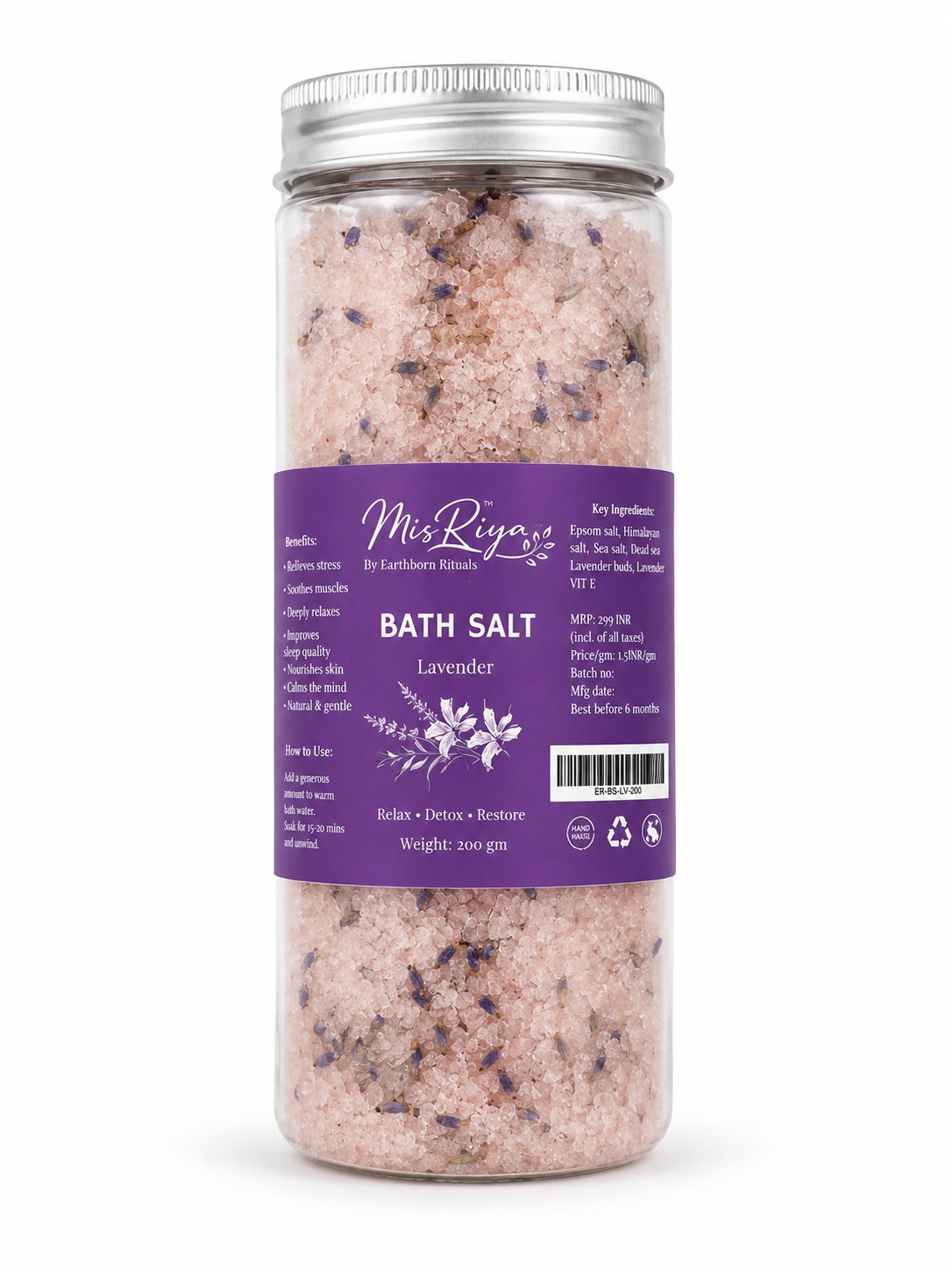 MisRiyaa Bath Salt Lavender - 200g