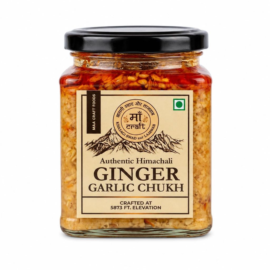 Maa Craft Ginger Garlic Chukh | Himachali Chukh Chutney | Spicy Ginger Garlic Sauce | Traditional Himalayan Chutney | No Preservatives | 300g
