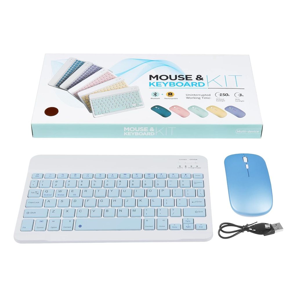 Wireless Keyboard Mouse Combo, 2.4 GHz Wireless, Wireless Keyboard for Laptop 78 Key and Mouse Set 2.4G Ultra-Thin Sleek Design