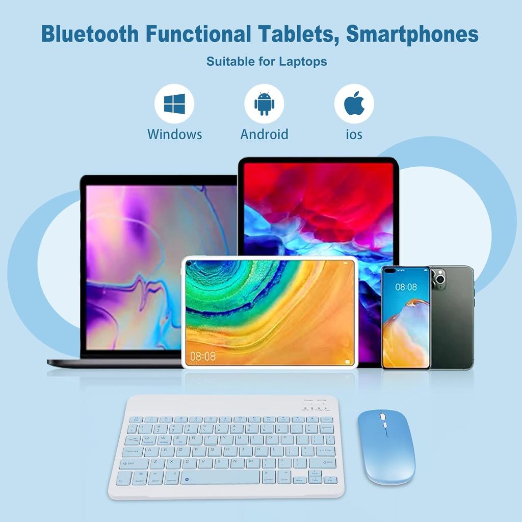 Wireless Keyboard Mouse Combo, 2.4 GHz Wireless, Wireless Keyboard for Laptop 78 Key and Mouse Set 2.4G Ultra-Thin Sleek Design view 2