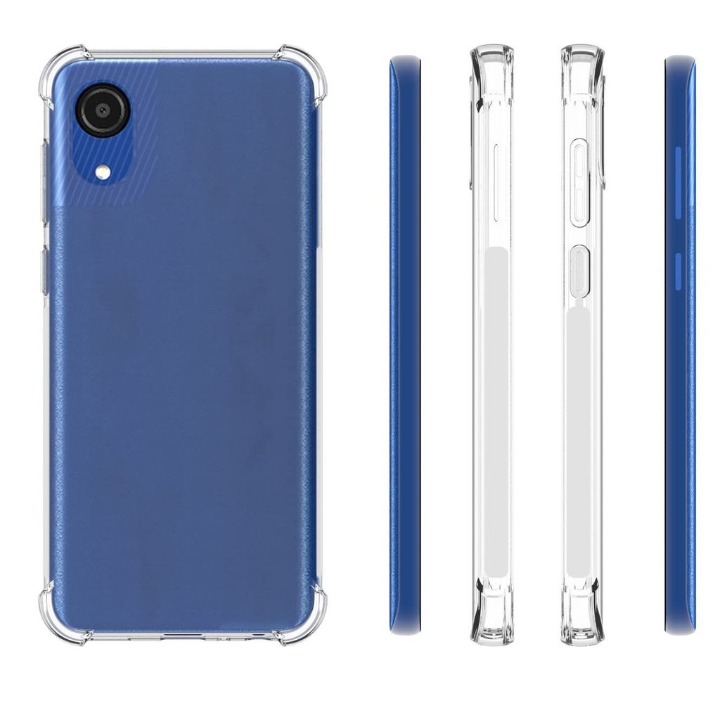 USTIYA for Samsung Galaxy A03 Core Case Clear TPU Four Corners Cover Transparent Soft funda view 2