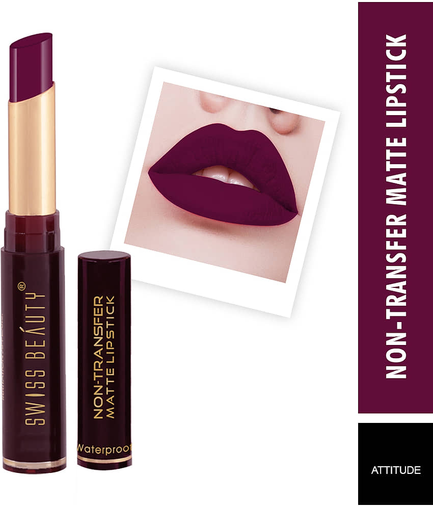 Swiss Beauty Waterproof, Non-Transfer Lipstick (First Love), 2gm