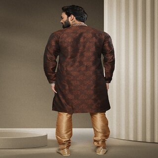 Raivat Ethnic Brown Colour Jacquard Silk Brocade Kurta Pajama 1537 view 2