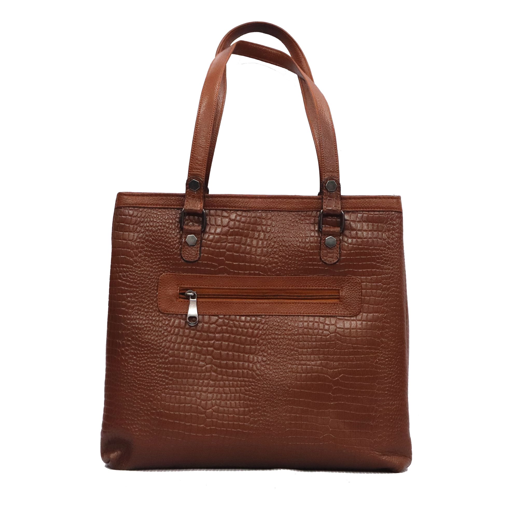Genuine Leather FHS Royal Stylesh Tode bag for Women & Girls - Tan / Black/ Maroon view 2